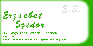 erzsebet szidor business card