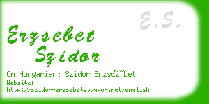 erzsebet szidor business card